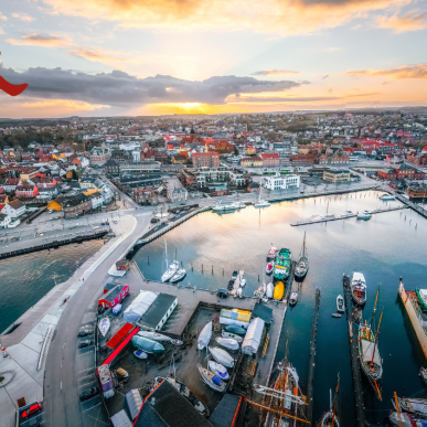 Svendborg Havn set fra luften