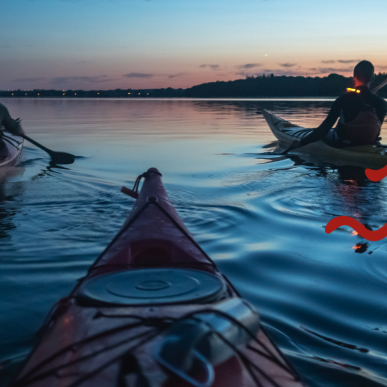 Kajak på Svendborgsund ved solnedgang, Svendborg