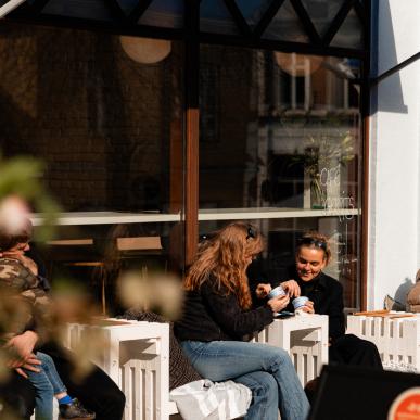 Cafe i Svendborg, forårsstemning