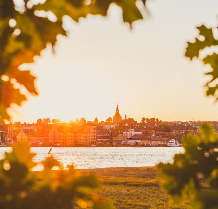 Svendborg, solnedgang fra Skansen
